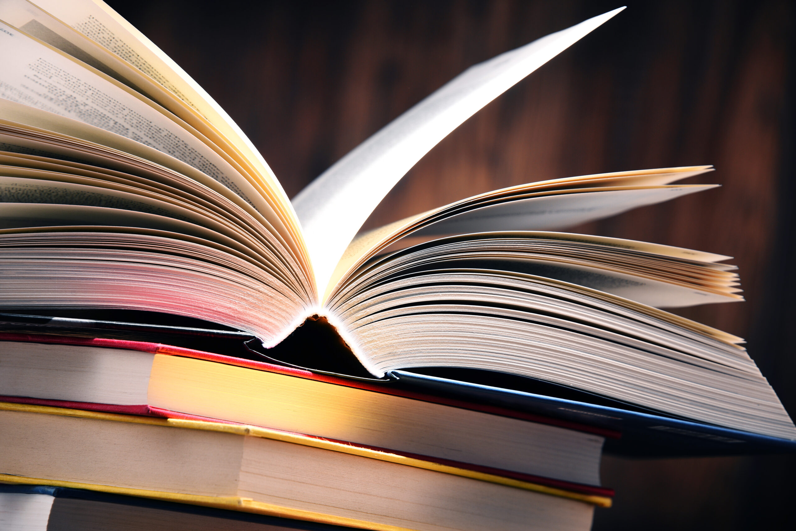 Composition with books on the table
